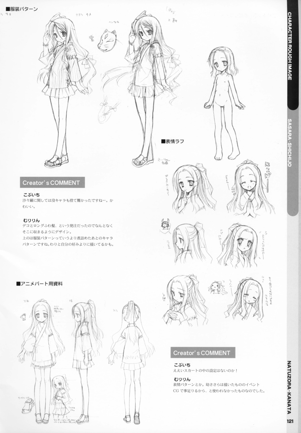 character_design expression kobuichi monochrome muririn natsuzora_kanata shichijou_sasara sketch yuzu-soft
