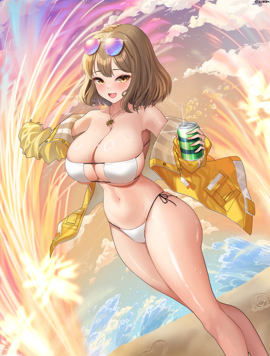 anis bikini kyo_(user_jpfr5738) megane nikke_the_goddess_of_victory open_shirt swimsuits