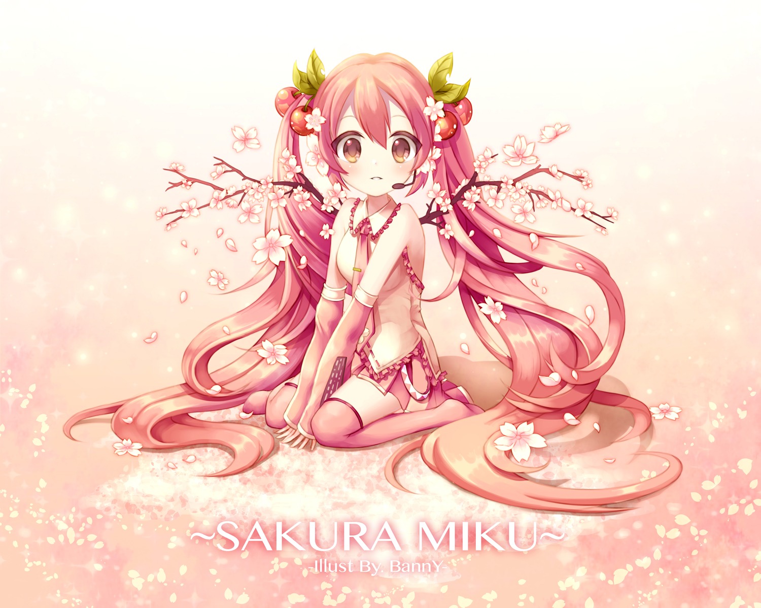 banny hatsune_miku sakura_miku thighhighs vocaloid