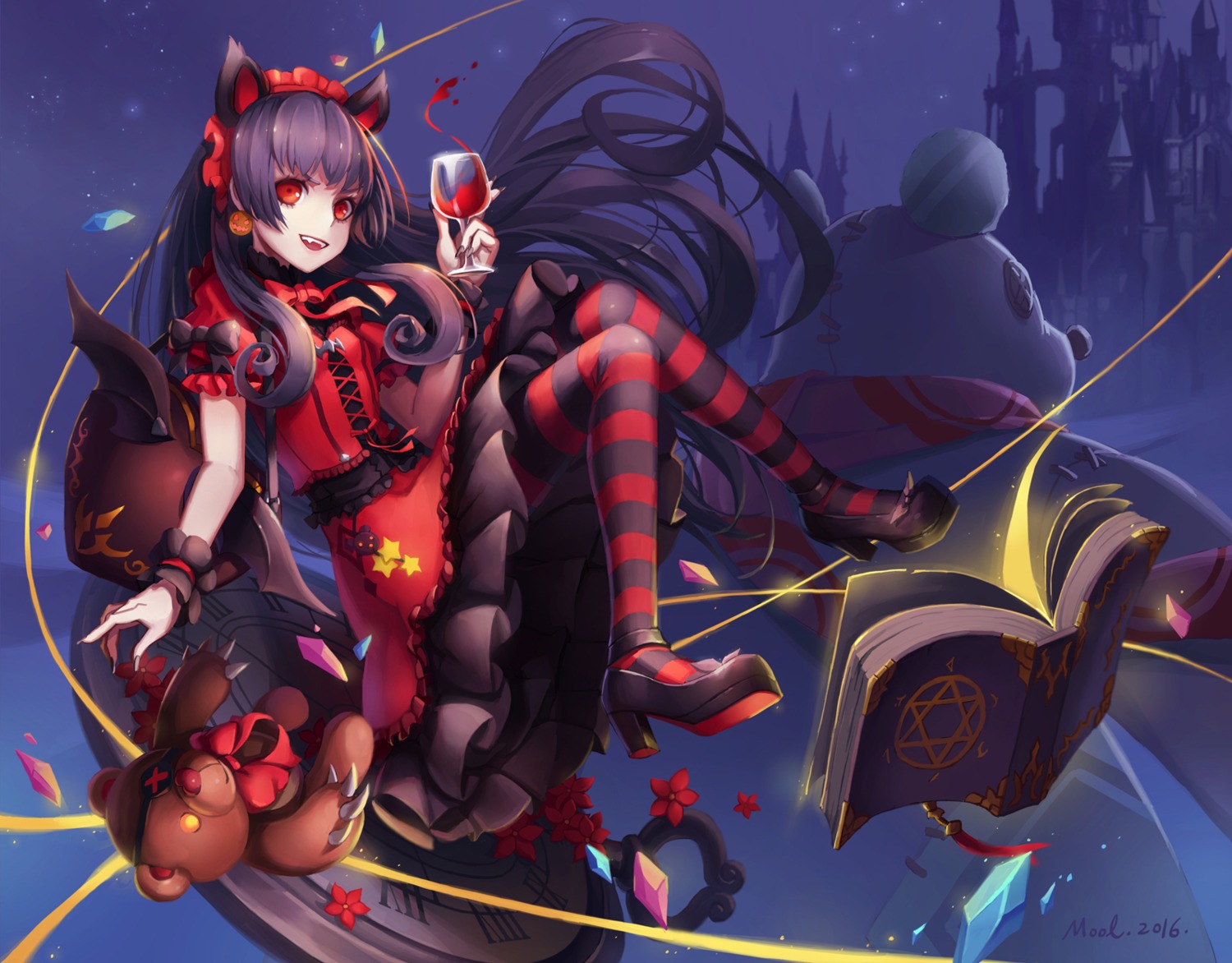 animal_ears dress gothic_lolita heels lolita_fashion mool_yueguang pantyhose