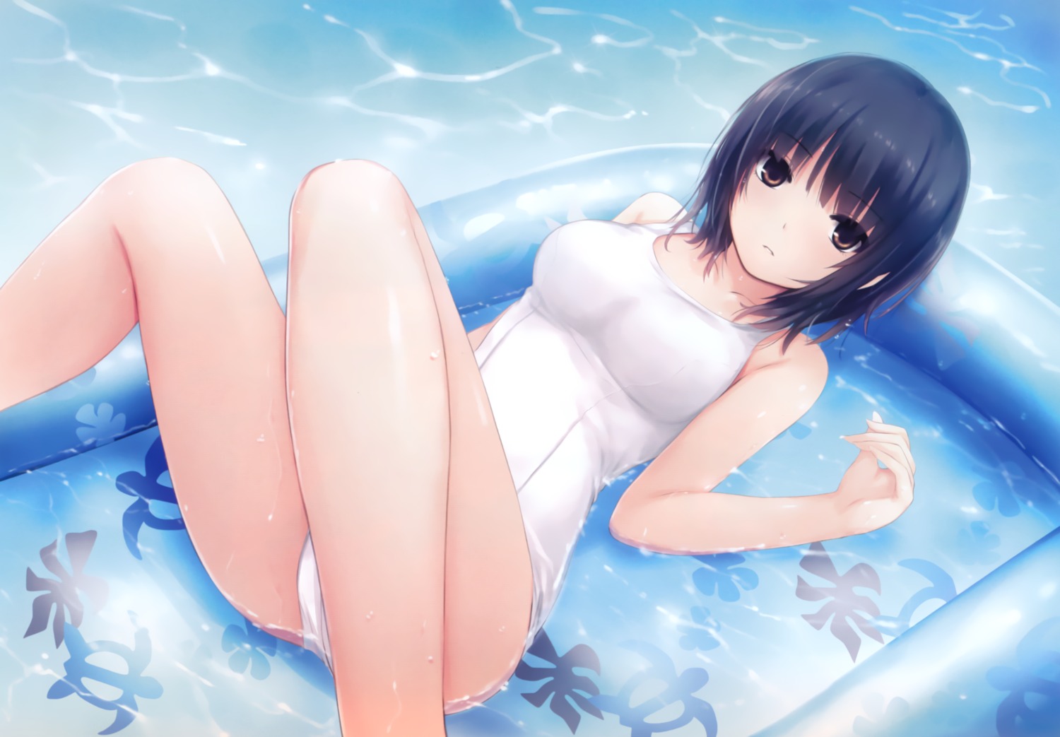 aoyama_sumika coffee-kizoku school_swimsuit swimsuits wet