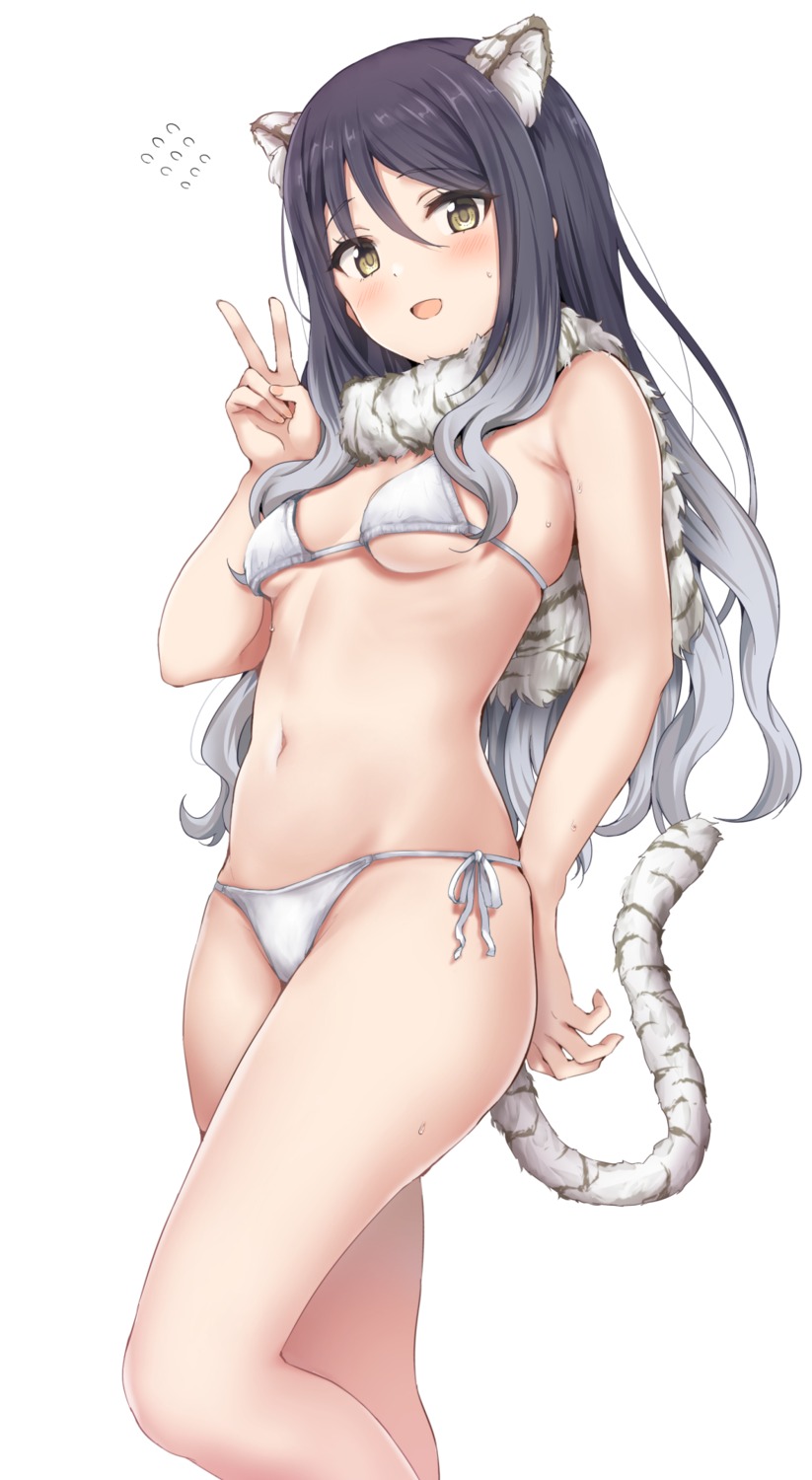 amekasaikuta animal_ears bikini kashiwazaki_shiori princess_connect princess_connect!_re:dive swimsuits tail