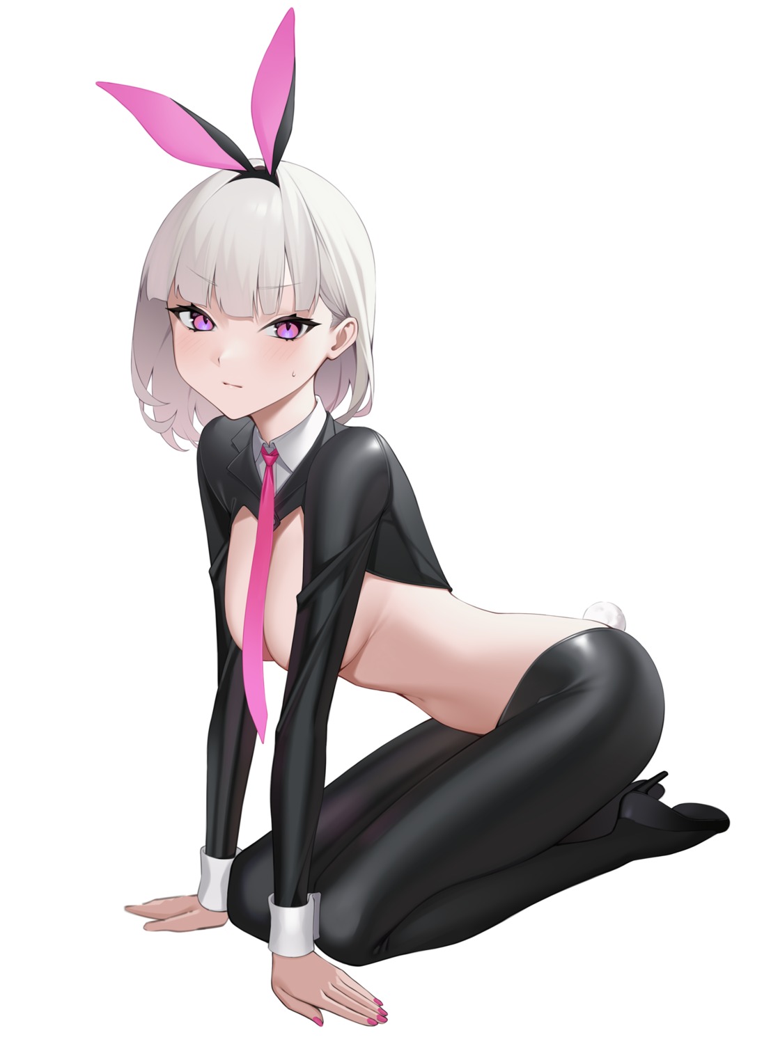 animal_ears breasts bunny_ears bunny_girl heels kuen_(kuennn12) no_bra nopan pantyhose tail