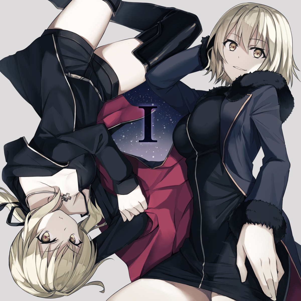 dress fate/grand_order fumio_(kanmi) jeanne_d'arc jeanne_d'arc_(alter)_(fate) saber saber_alter thighhighs