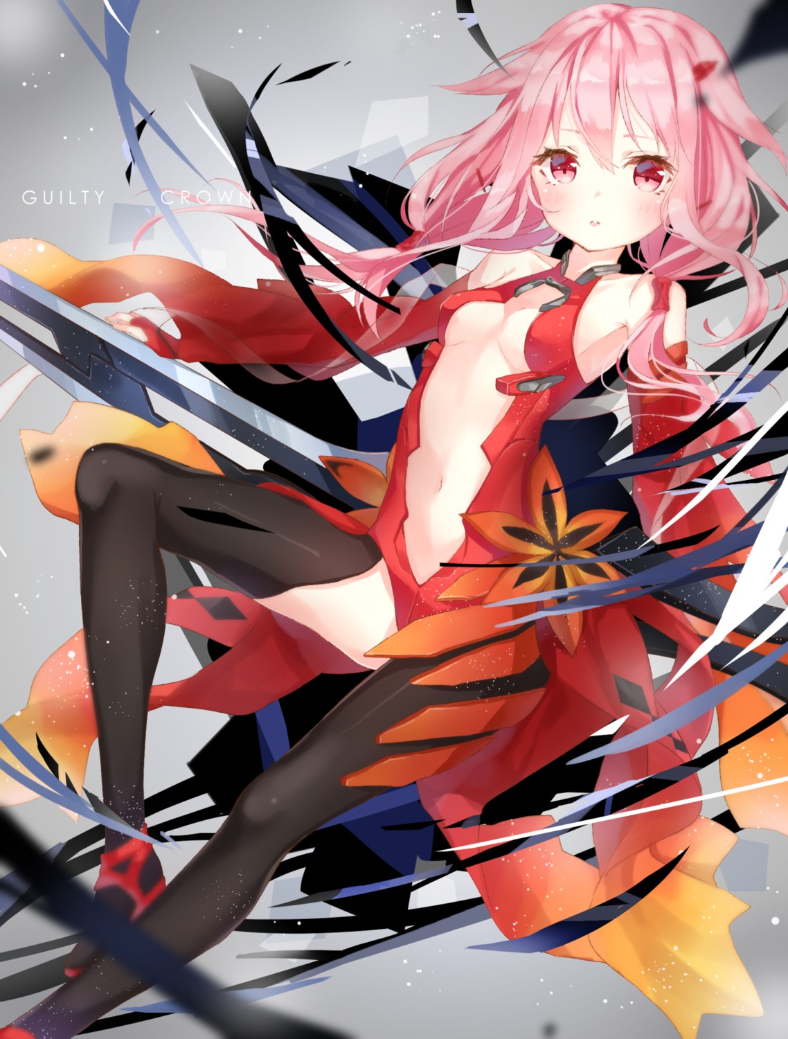 guilty_crown jimmy leotard no_bra sword thighhighs yuzuriha_inori