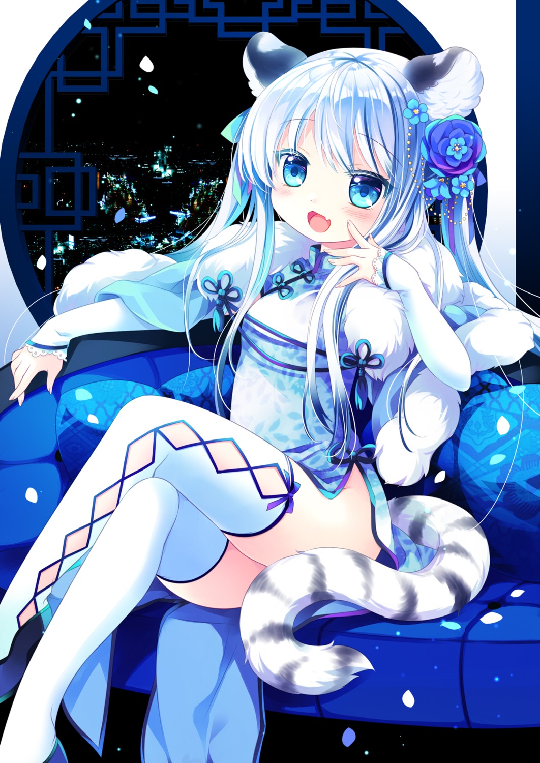 animal_ears chinadress heels loli nekomimi nopan sakurazawa_izumi tail thighhighs