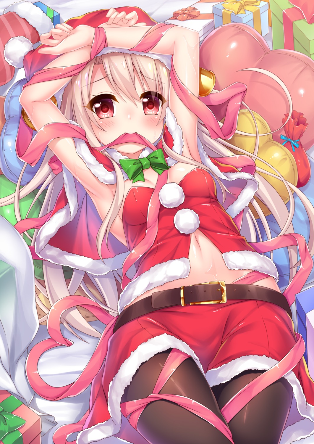 christmas cleavage fate/kaleid_liner_prisma_illya fate/stay_night illyasviel_von_einzbern pantyhose wakagi_repa