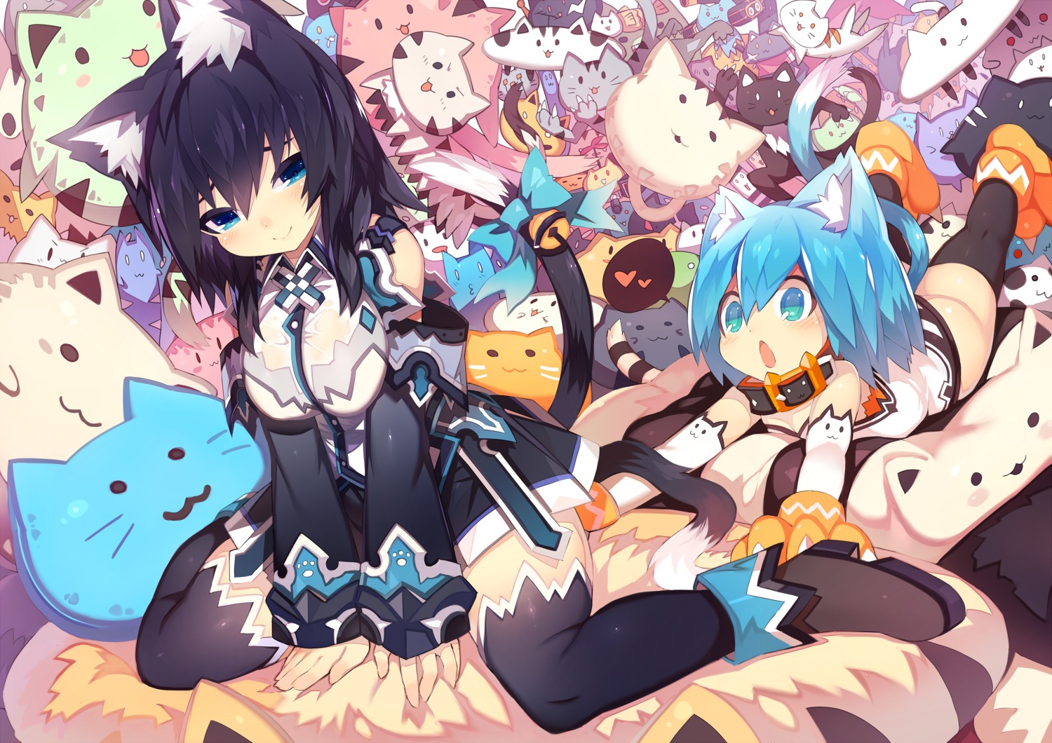 animal_ears mamuru neko nekomimi tail thighhighs