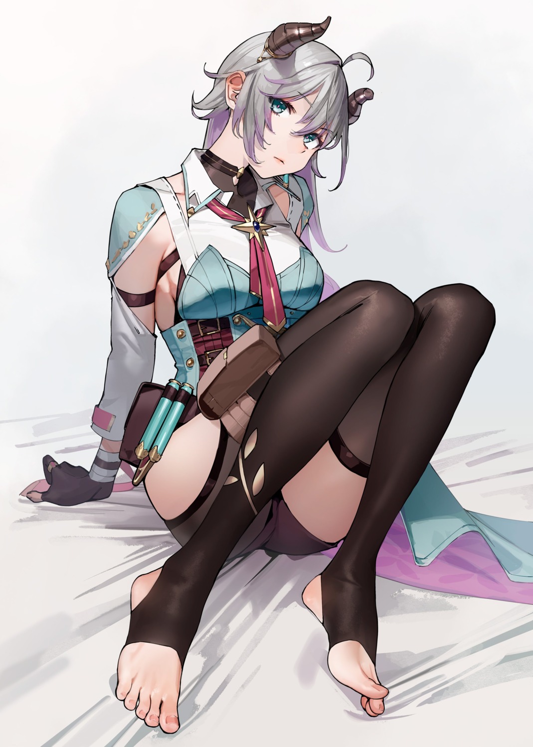 atelier atelier_resleriana bandages feet garter horns thighhighs valeria_(atelier) yom