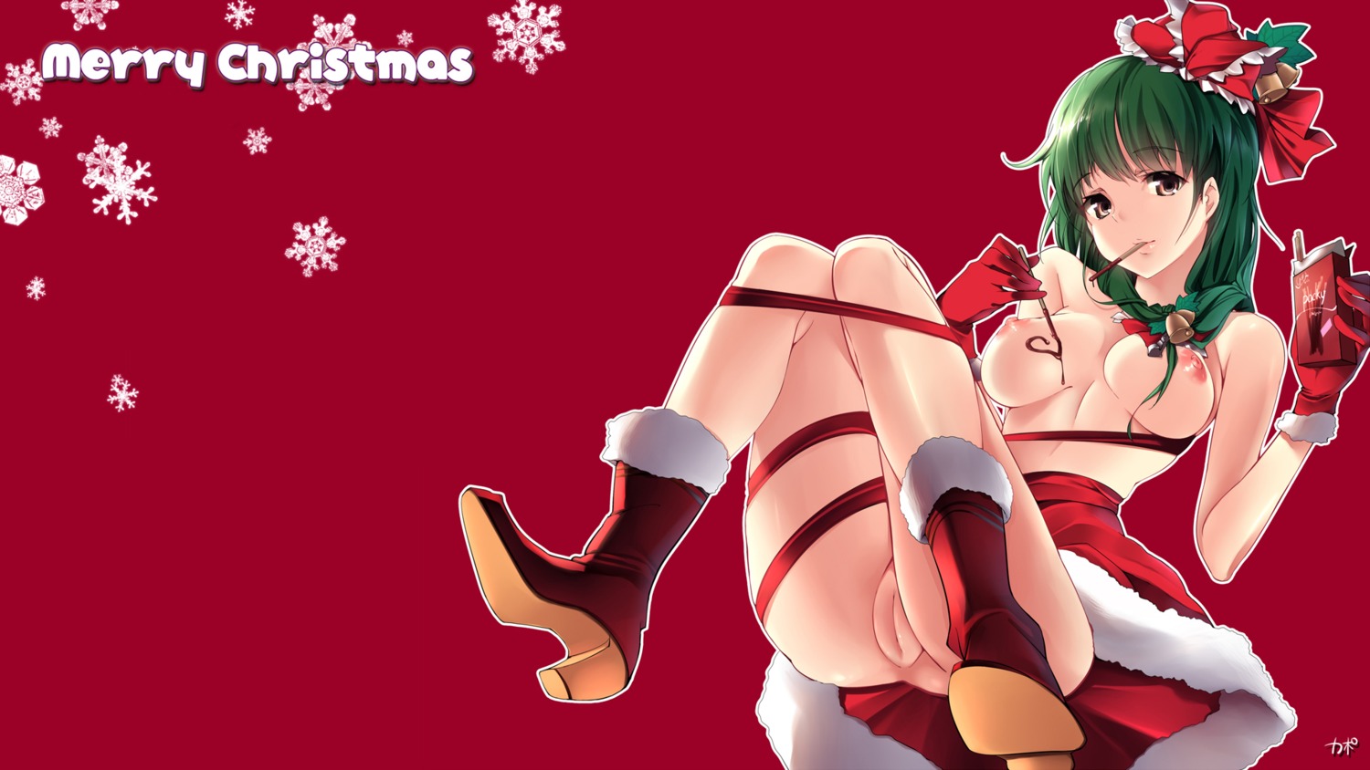 christmas cofepig kagiyama_hina kapo nipples nopan pussy topless touhou uncensored wallpaper