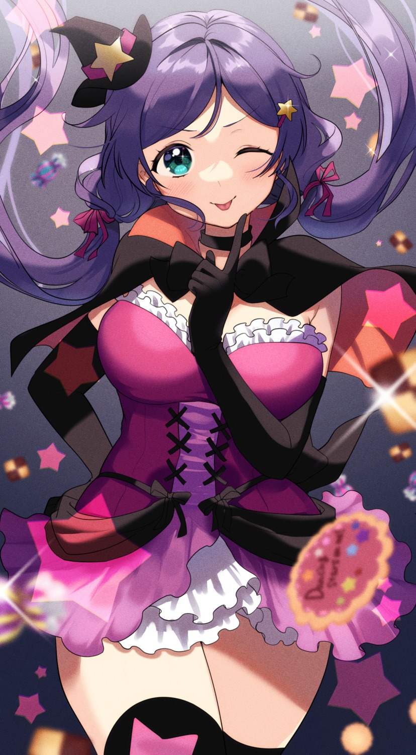 halloween kazepana love_live! thighhighs toujou_nozomi witch