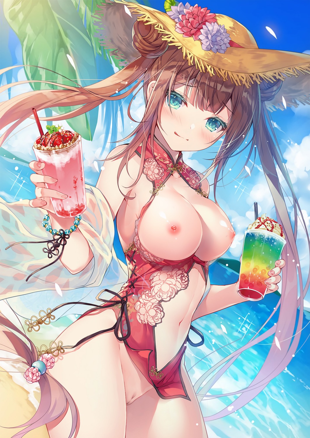 breasts chinadress detexted melonbooks miwabe_sakura nipples photoshop pussy swimsuits uncensored
