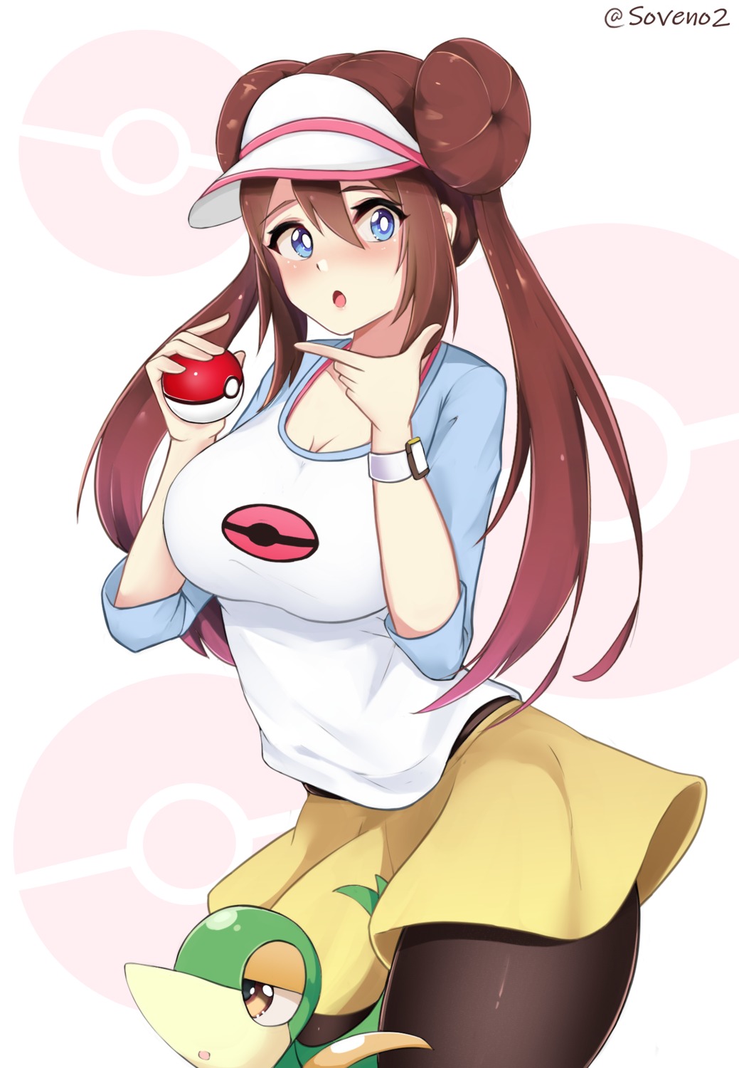 mei_(pokemon) pantyhose pokemon pokemon_b2w2 skirt_lift soveno