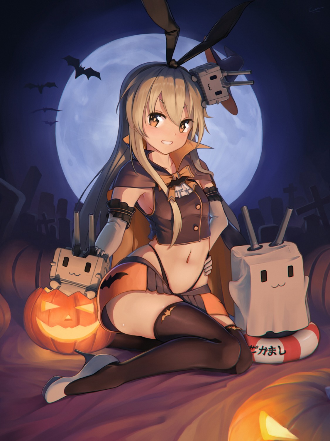 fancyark halloween heels kantai_collection pantsu rensouhou-chan shimakaze_(kancolle) thighhighs