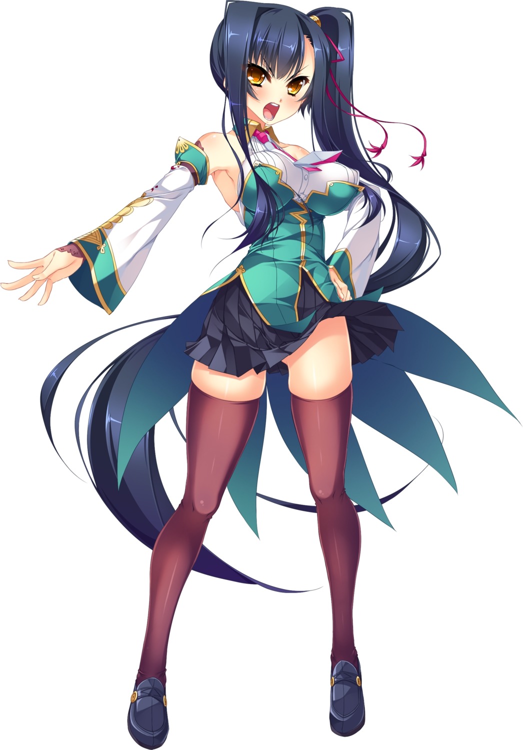 erect_nipples kanu koihime_musou no_bra skirt_lift tagme thighhighs