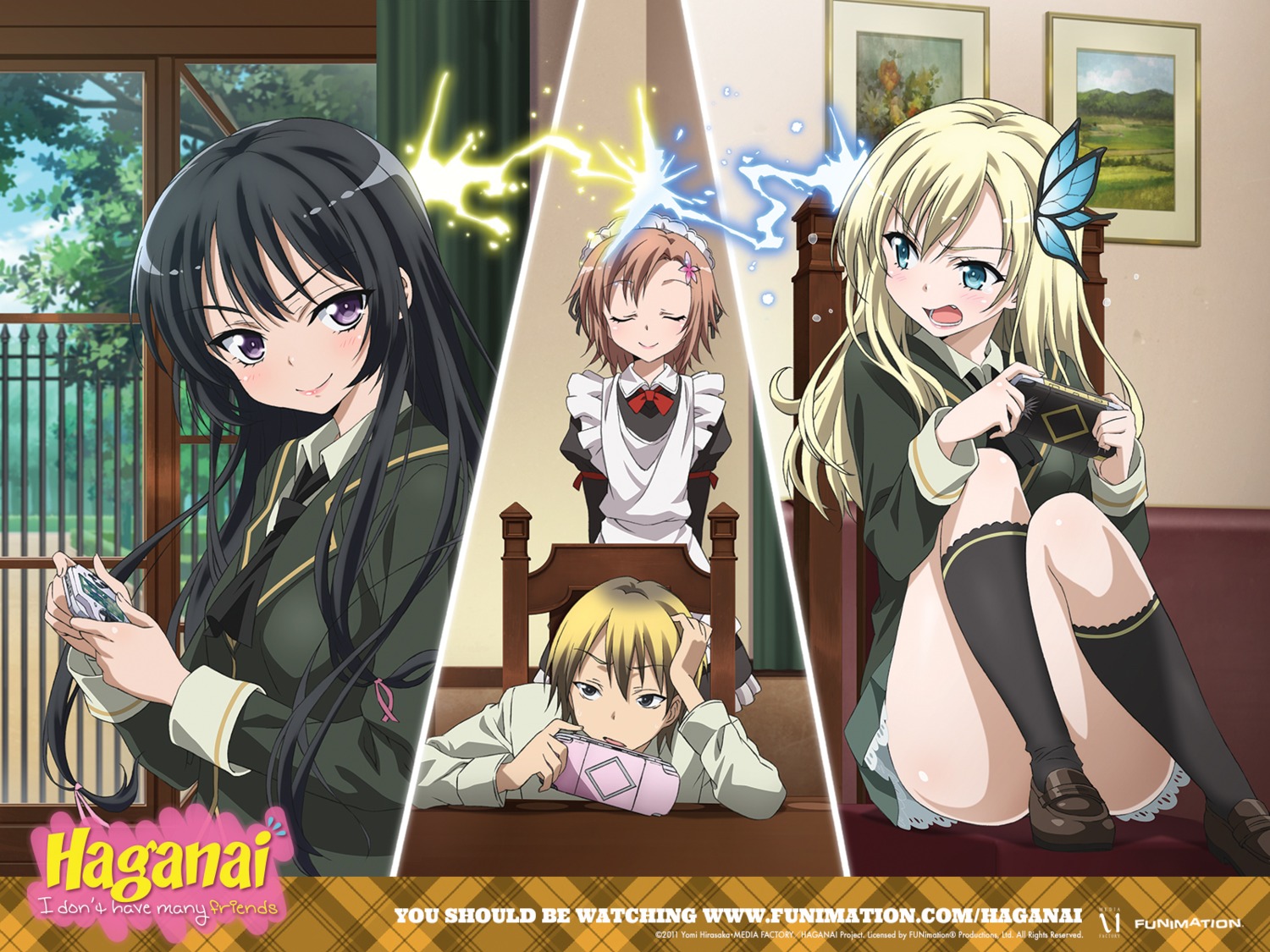 boku_wa_tomodachi_ga_sukunai hasegawa_kodaka kashiwazaki_sena kusunoki_yukimura maid mikazuki_yozora seifuku wallpaper