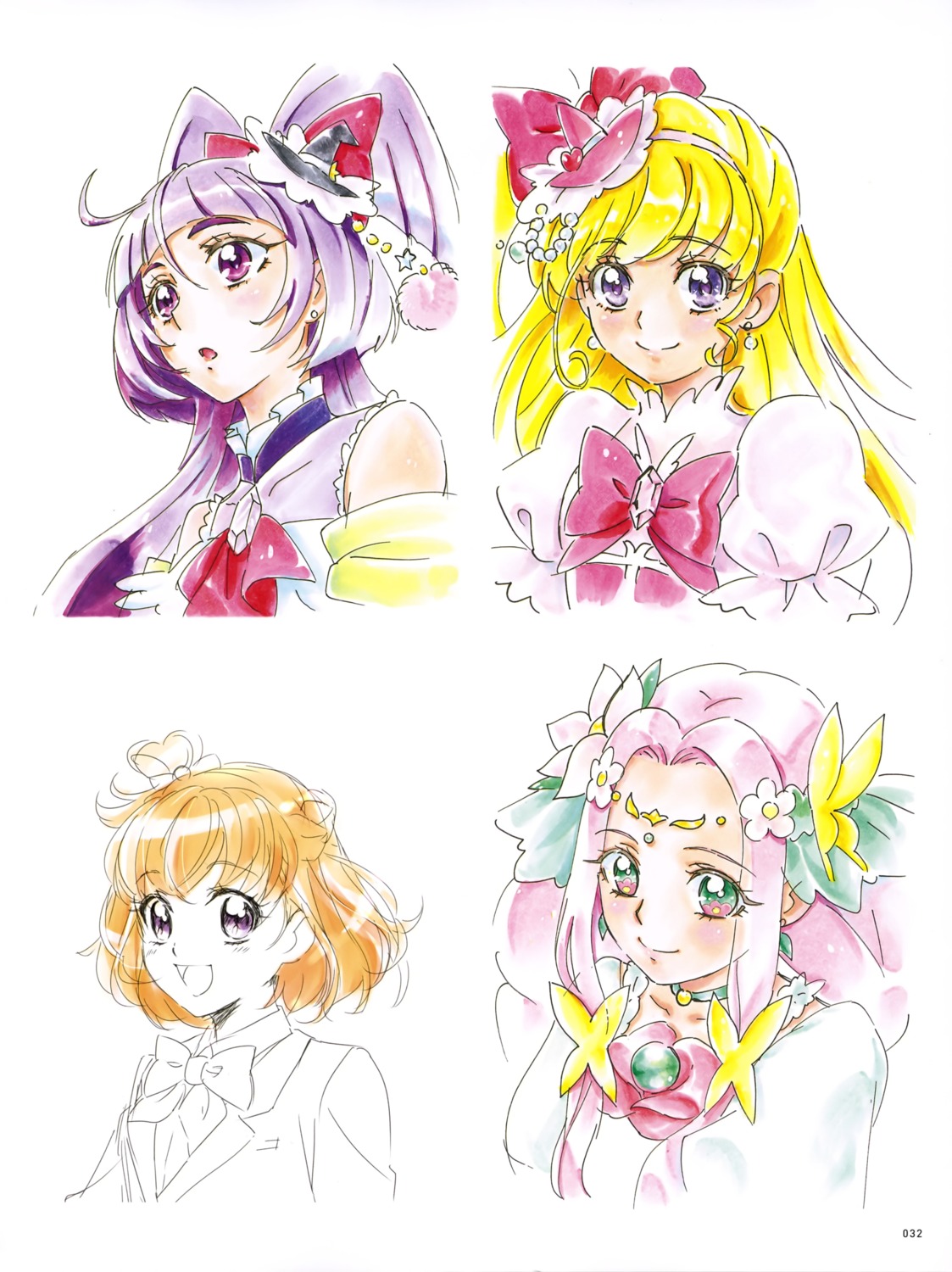 asahina_mirai haa-chan_(precure) izayoi_riko mahou_girls_precure! miyamoto_emiko pretty_cure sketch