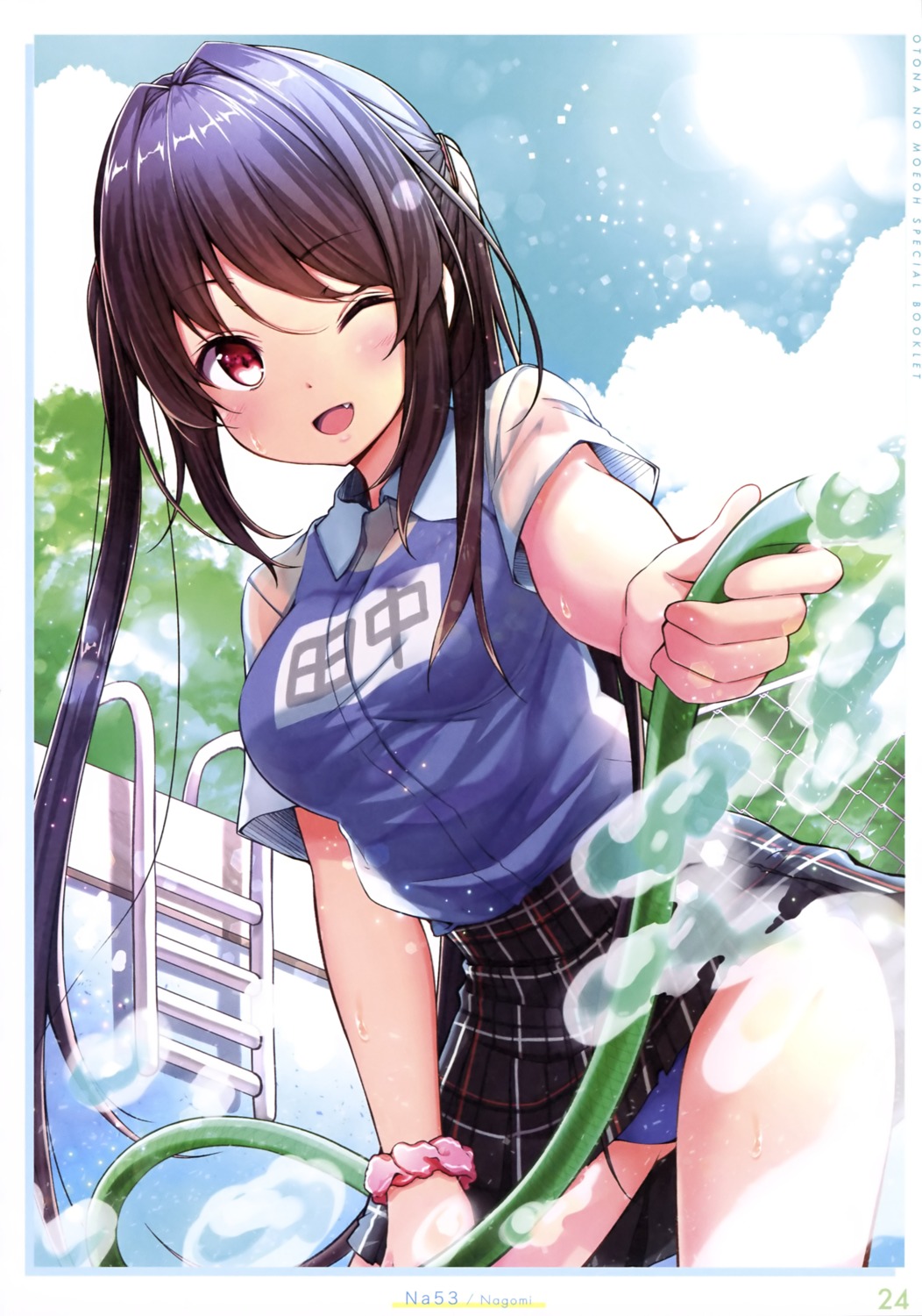 nagomi school_swimsuit see_through seifuku skirt_lift swimsuits wet wet_clothes