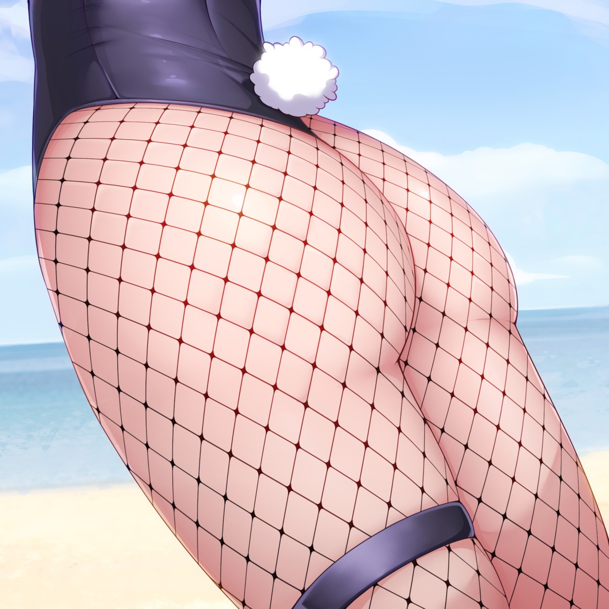 ass bunny_girl fishnets garter merrytail pantyhose tail