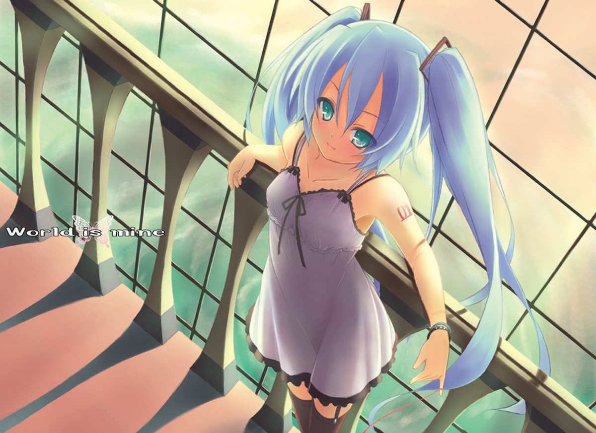 hatsune_miku ryo_(botsugo) stockings thighhighs vocaloid world_is_mine_(vocaloid)