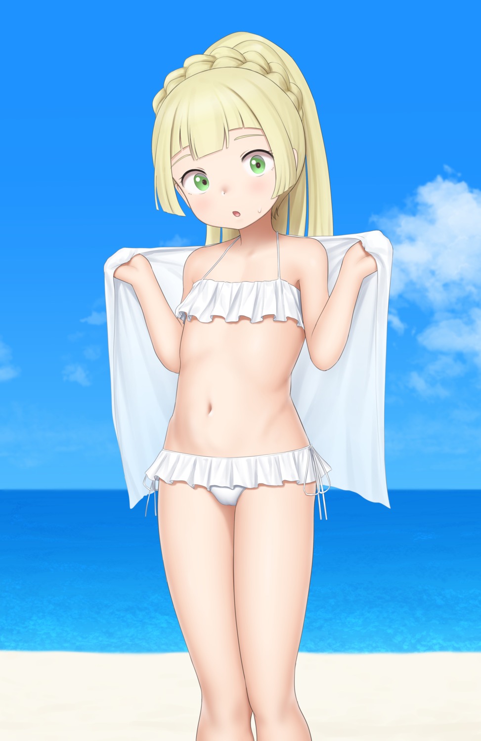 bikini cameltoe lillie_(pokemon) loli nyarukac pokemon pokemon_sm pokemon_usum swimsuits