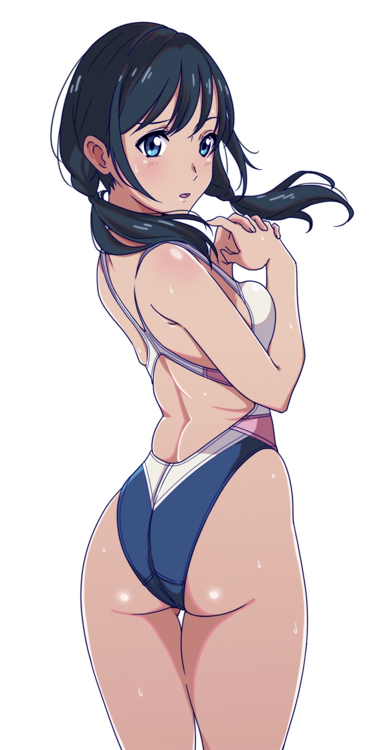 aiuchi amano_hina ass breast_hold swimsuits tenki_no_ko