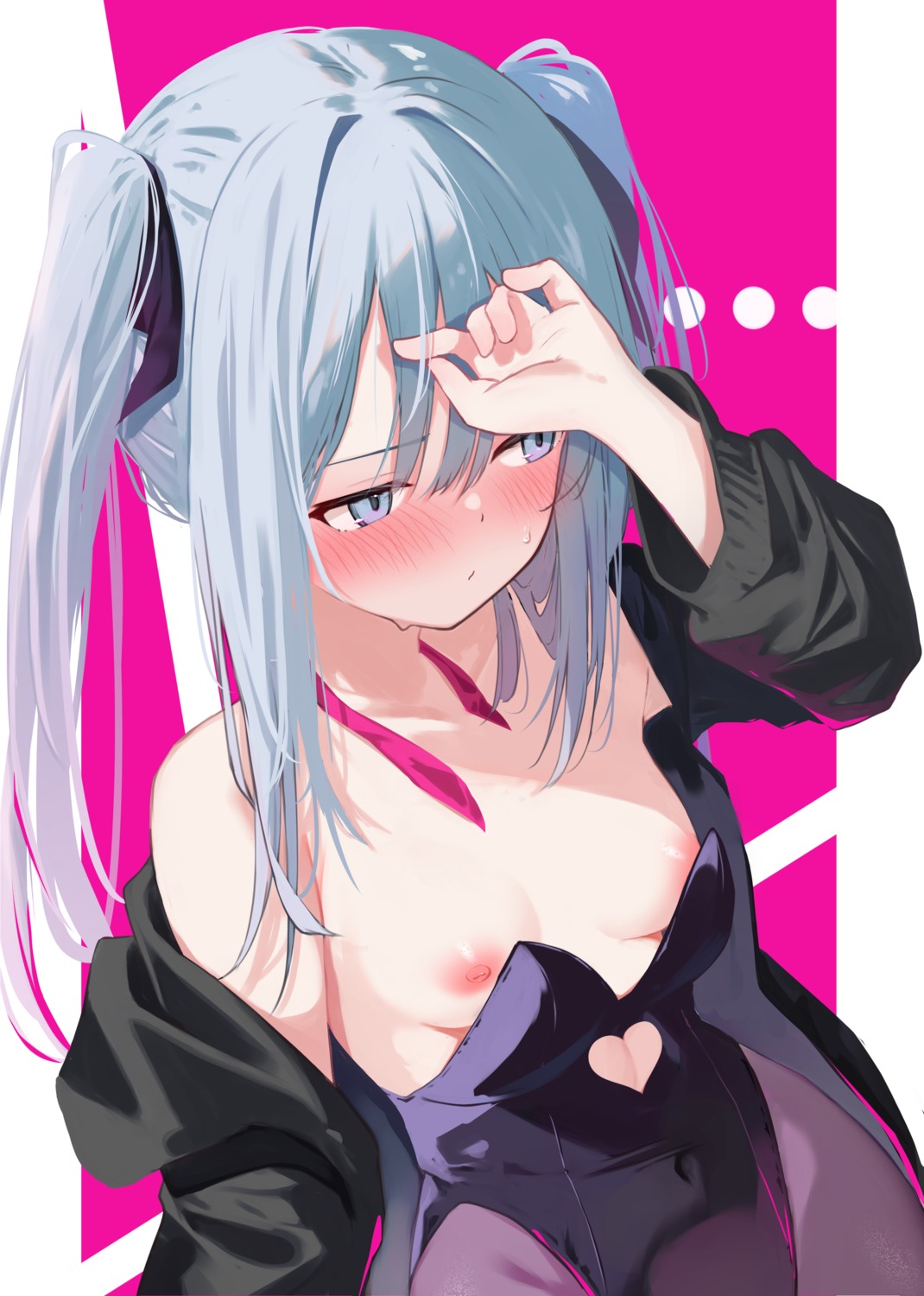 areola breasts hatsune_miku leotard loli memekko nipples no_bra pantyhose rabbit_hole_(vocaloid) vocaloid