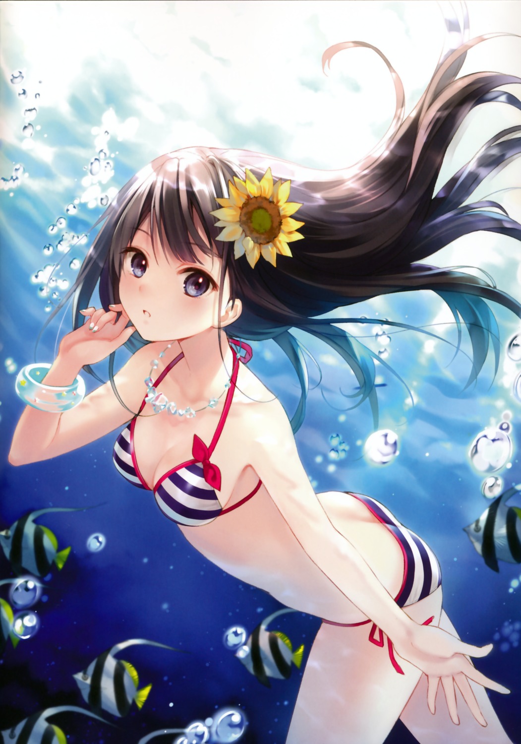 bikini cleavage fukahire_sanba ruinon swimsuits