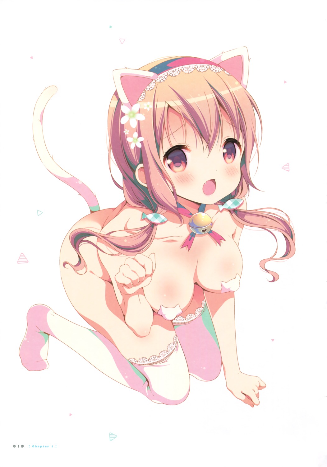 animal_ears erect_nipples hinako_note mitsuki_(mangaka) naked nekomimi pasties sakuragi_hinako tail thighhighs