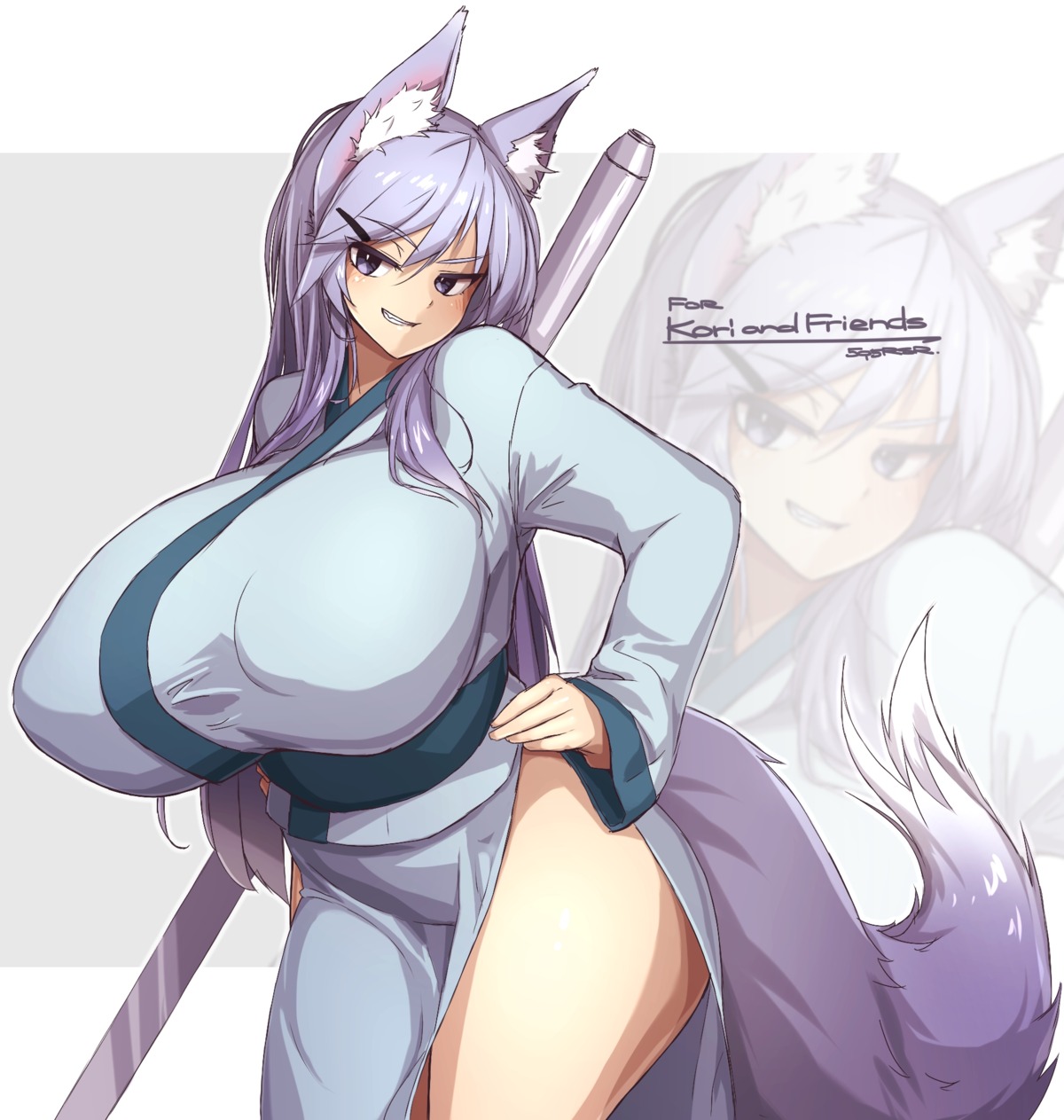 animal_ears japanese_clothes nopan tail xyv_1