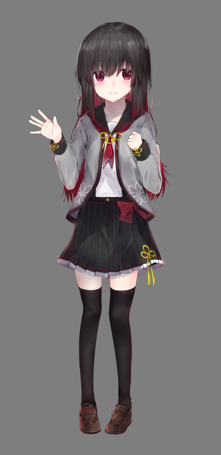 neku_(neku_draw) onsen_musume seifuku shima_mariya thighhighs transparent_png