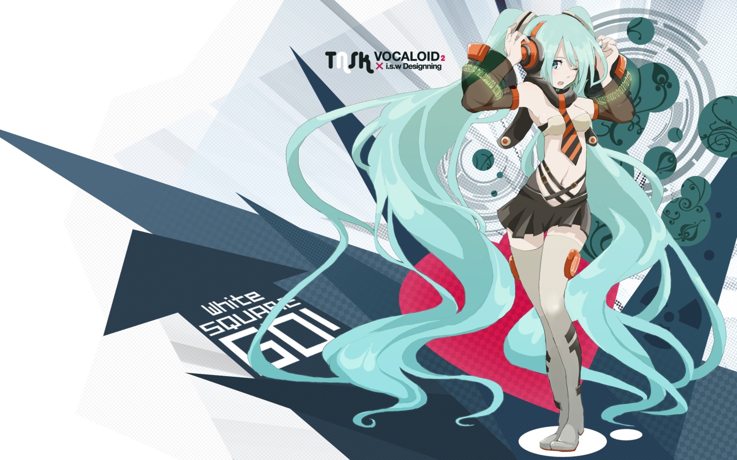 hatsune_miku tansuke thighhighs vocaloid wallpaper