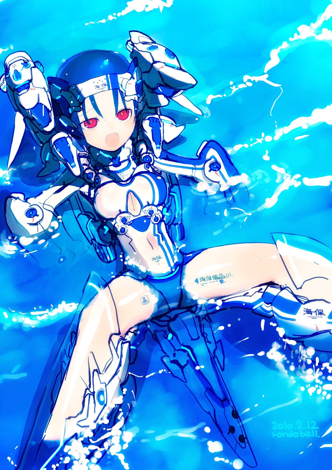 cleavage mecha_musume rondo_bell swimsuits