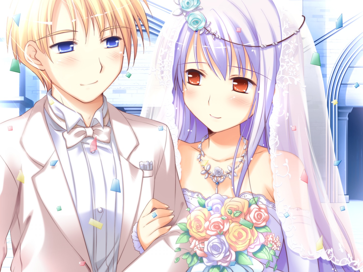 chelsea_arcot dress game_cg ko~cha shukufuku_no_campanella wedding_dress windmill_oasis