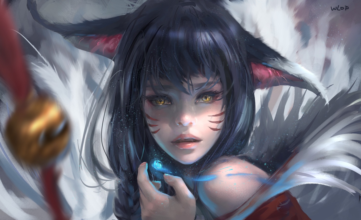 ahri animal_ears league_of_legends wlop