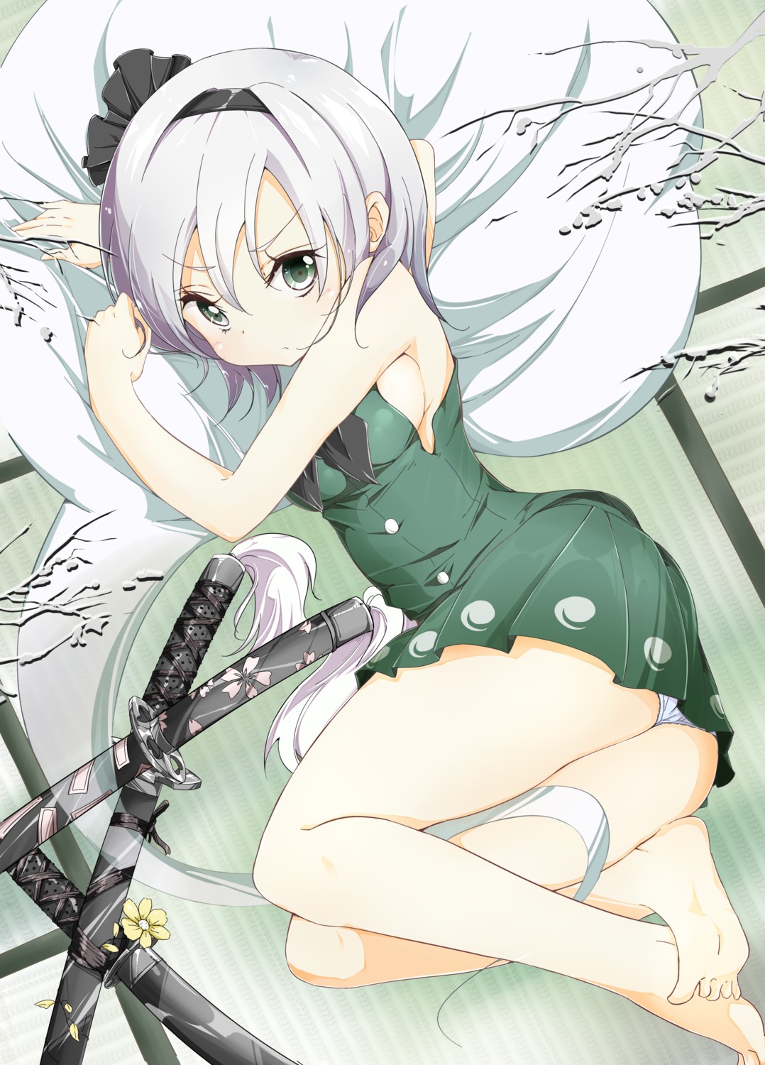 ass hamaken konpaku_youmu no_bra pantsu sword touhou