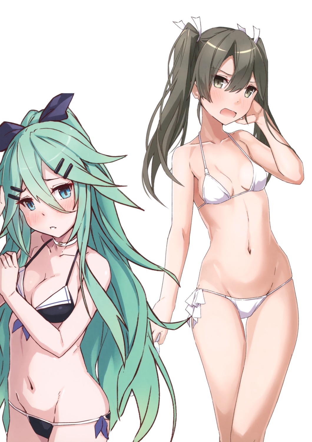 bikini cleavage kantai_collection swimsuits takanashi_kei_(hitsujikan) yamakaze_(kancolle) zuikaku_(kancolle)