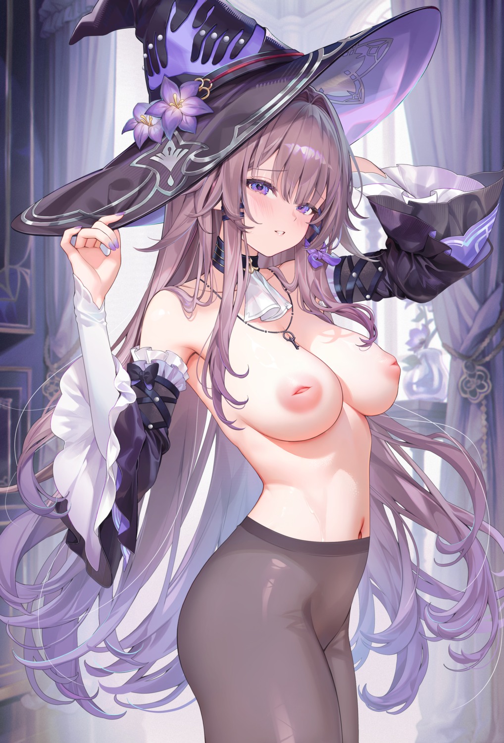 herta honkai:_star_rail machi_(7769) nipples pantyhose topless witch