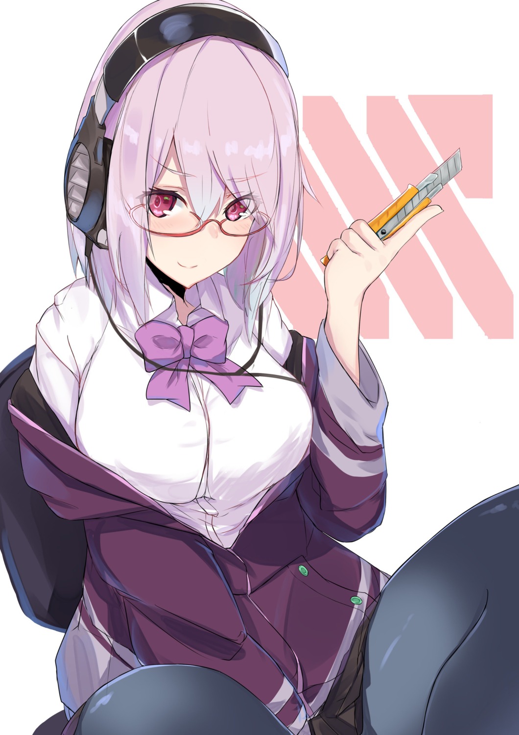 headphones megane nanakaku pantyhose seifuku shinjou_akane ssss.gridman