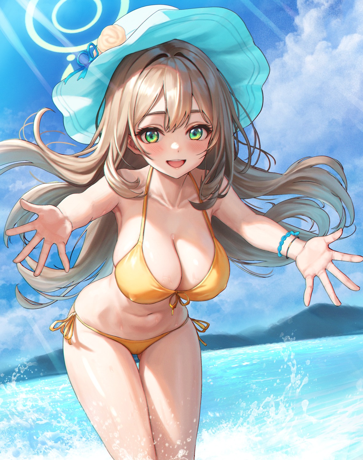 bikini blue_archive erect_nipples halo hapu_(nfdt7773) izayoi_nonomi swimsuits