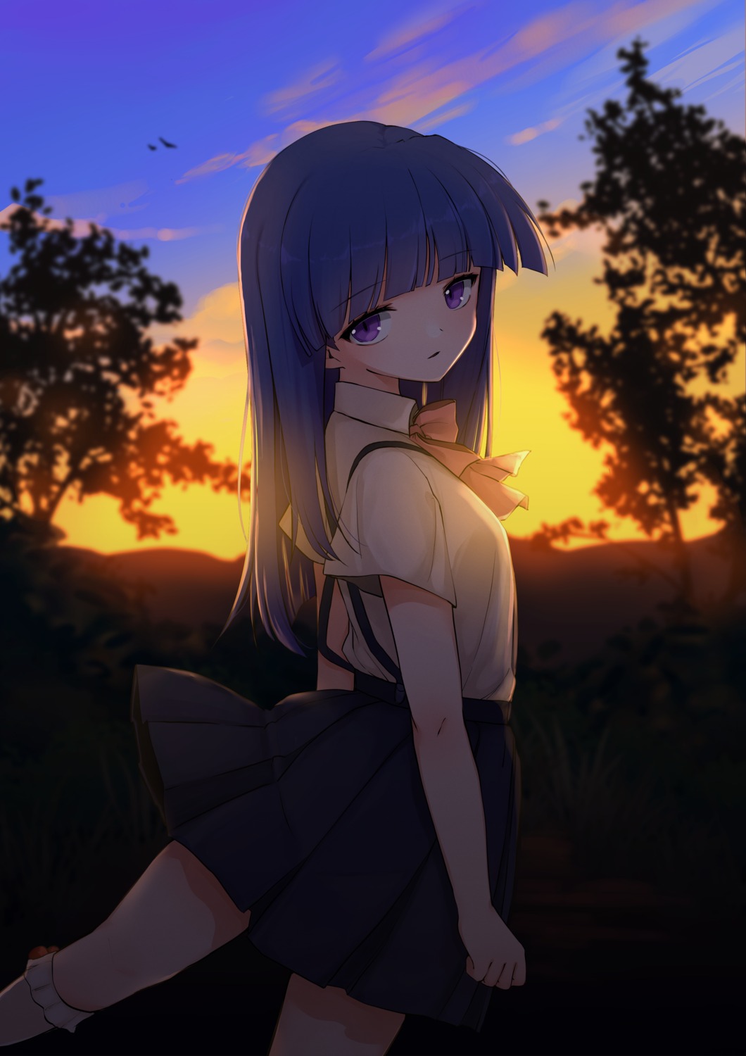 furude_rika higurashi_no_naku_koro_ni poyadevil seifuku skirt_lift