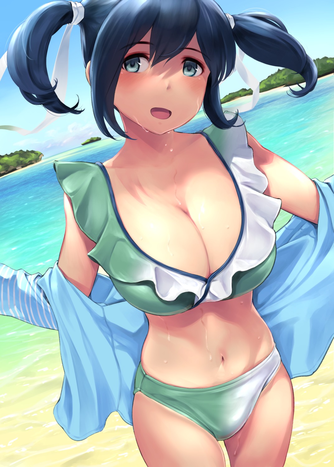 bikini kantai_collection souryuu_(kancolle) swimsuits wa_(genryusui)