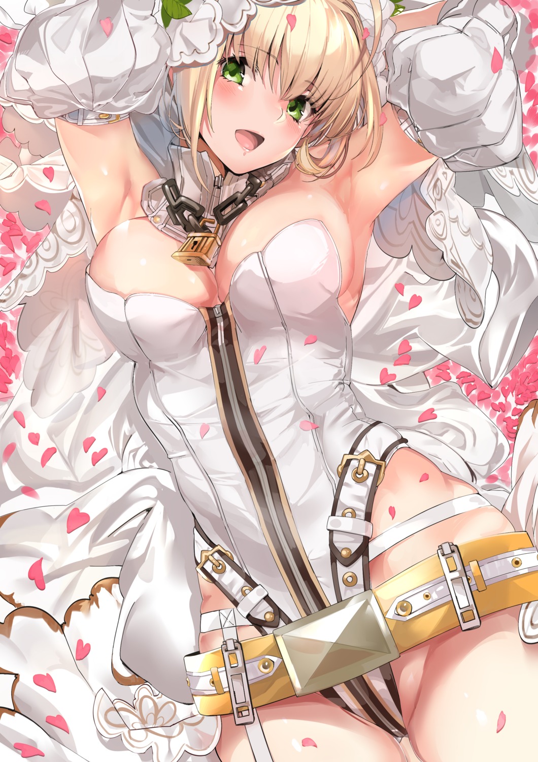 cleavage fate/extra fate/grand_order fate/stay_night marushin saber_bride saber_extra