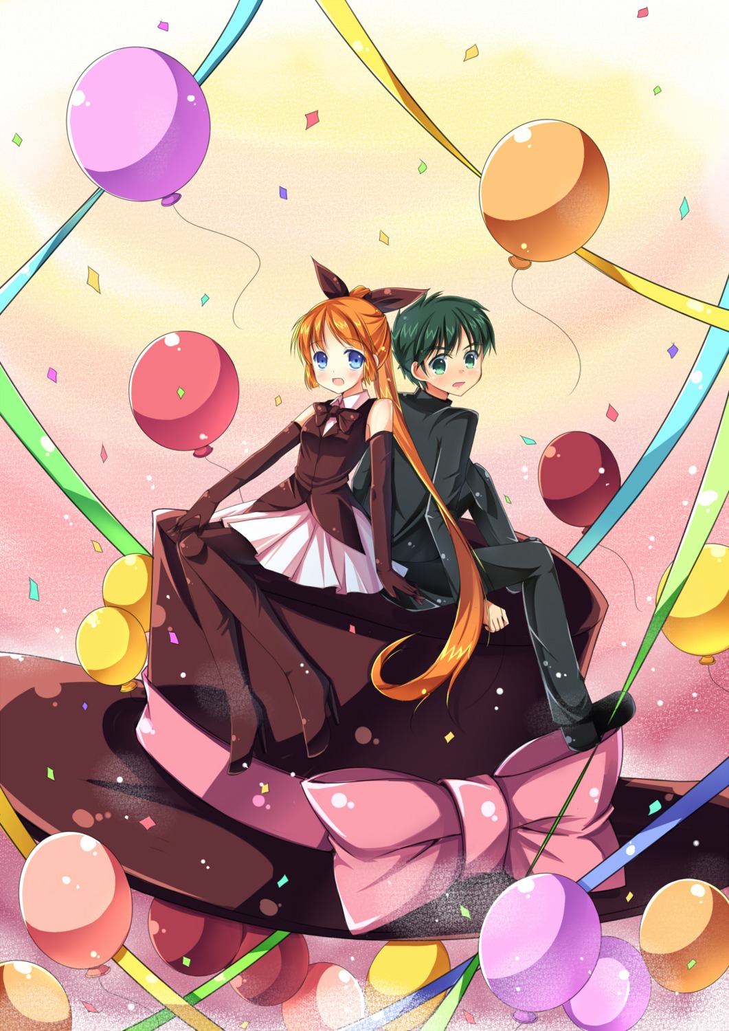 asuka_daiki haneoka_meimi kaitou_saint_tail luky pantyhose