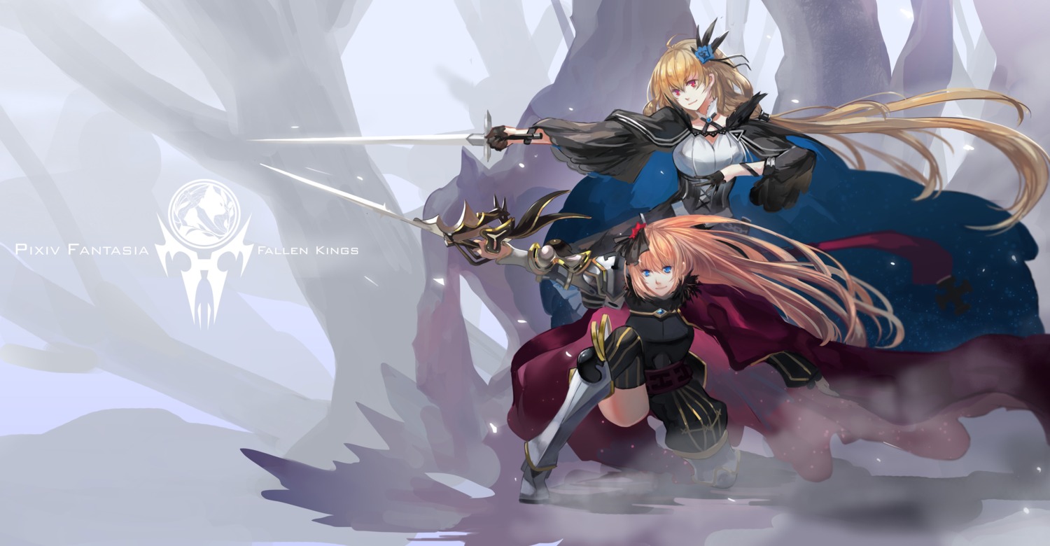 armeechef armor dress pixiv_fantasia pixiv_fantasia_fallen_kings sword thighhighs tsubasa19900920