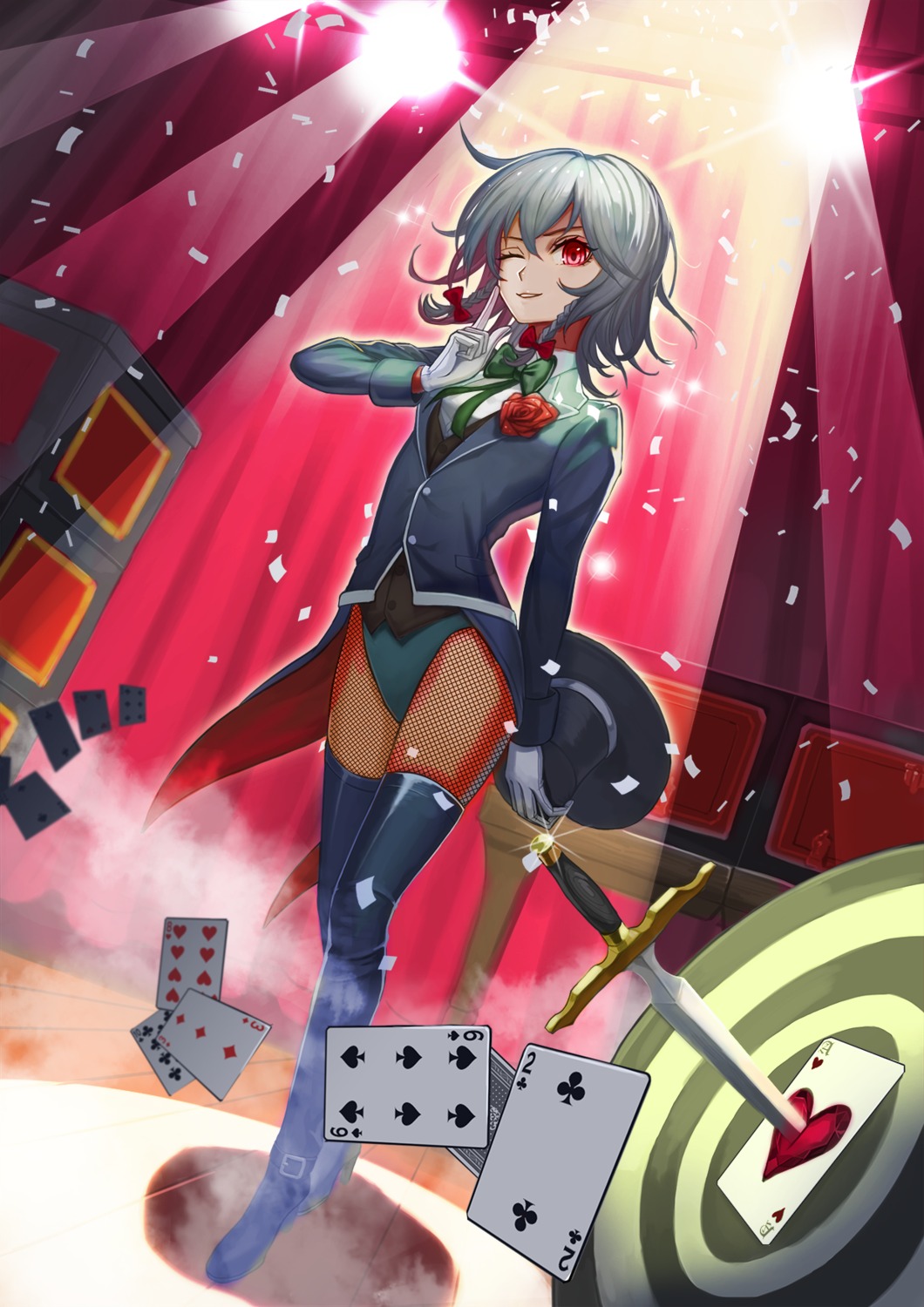 fishnets heels izayoi_sakuya pantyhose recare sword touhou