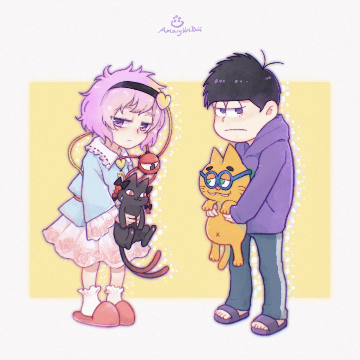 crossover komeiji_satori matsuno_ichimatsu megane mew3mew3mew neko osomatsu-san touhou