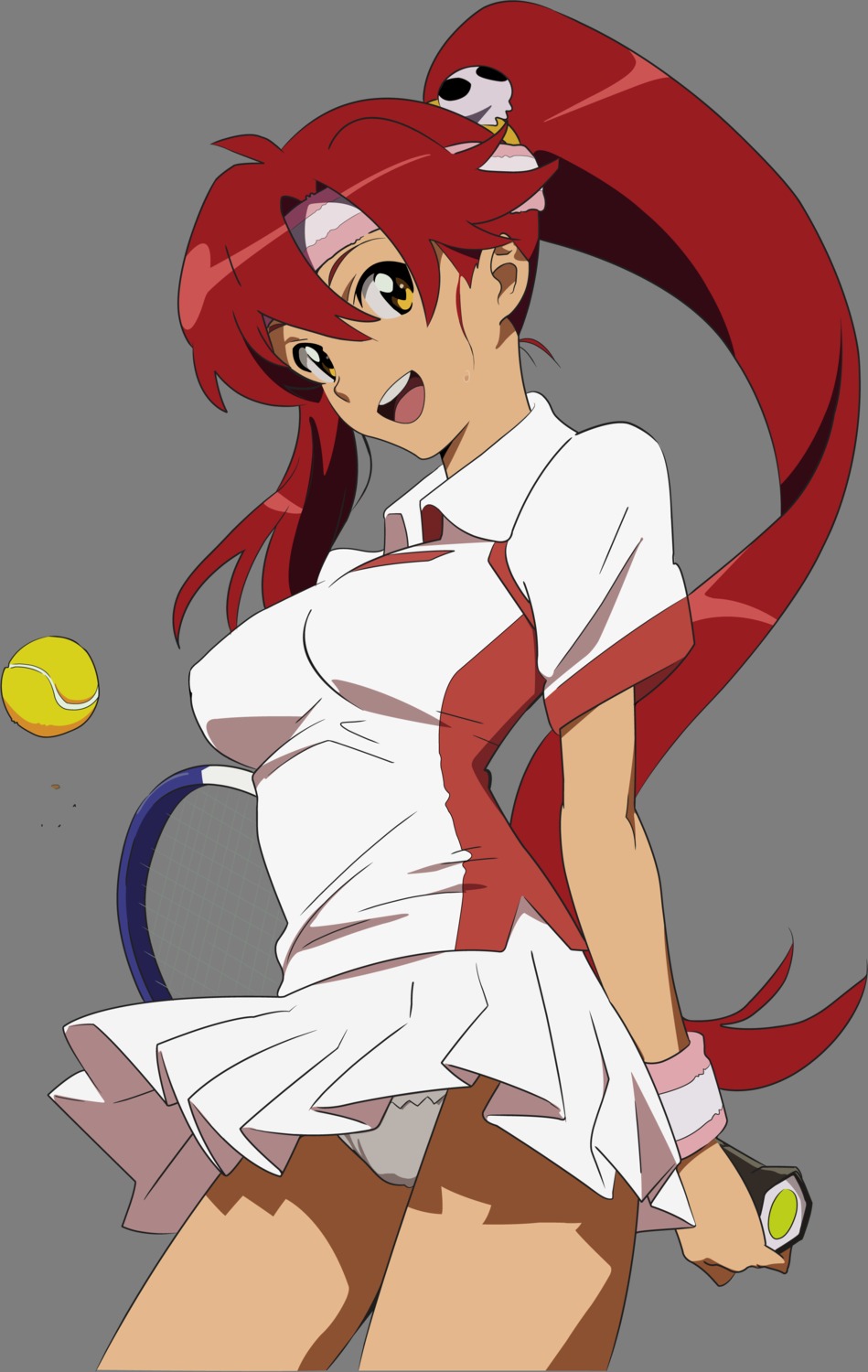 pantsu skirt_lift tengen_toppa_gurren_lagann tennis transparent_png vector_trace yoko