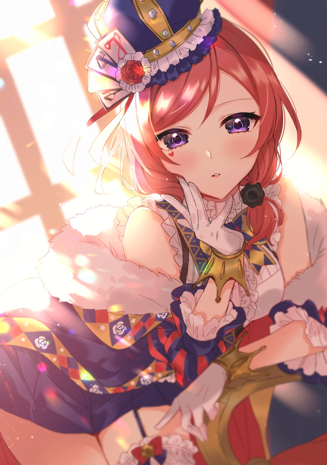 breast_hold love_live! nishikino_maki skirt_lift stockings tattoo thighhighs wasa_(pixiv29582664)