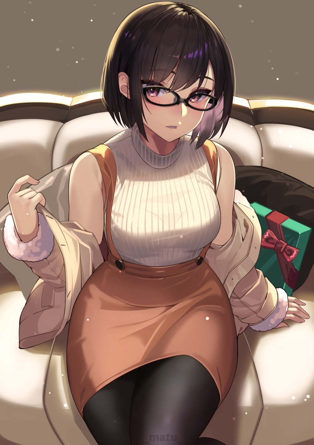 kagematsuri megane pantyhose sweater undressing